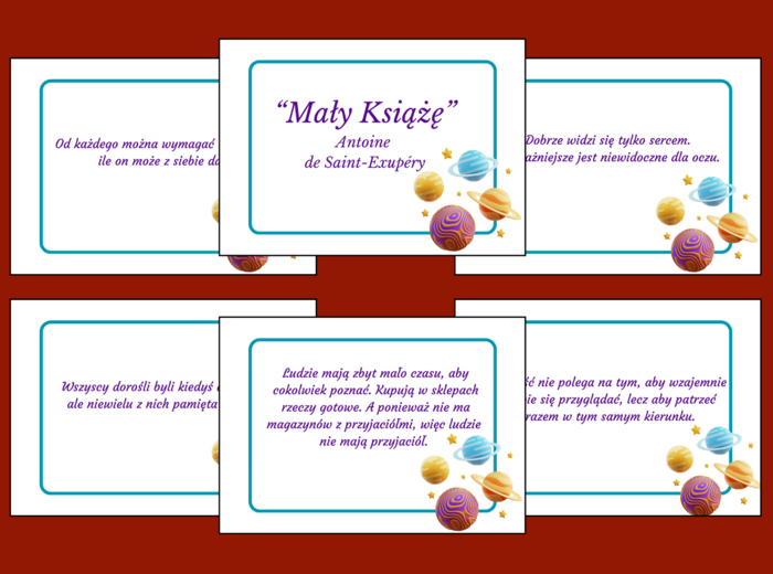 "MAŁY KSIĄŻĘ" – CYTATY – gazetka – 14 stron – wersja 3