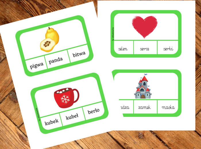 HIIT! Klamerkowe czytanie wyrazy 5-literowe