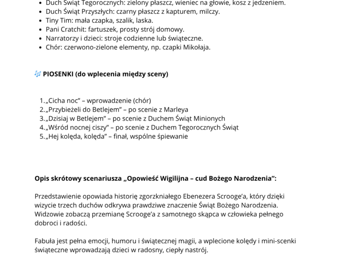SCENARIUSZ NA JASEŁKA KLASY 4-8 „Opowieść wigilijna”🎄