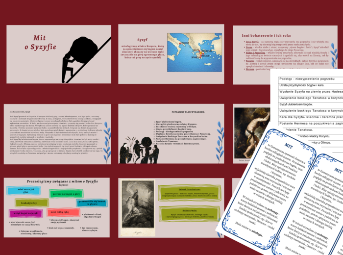 MIT O SYZYFIE – prezentacja – mity + 2 wklejkI