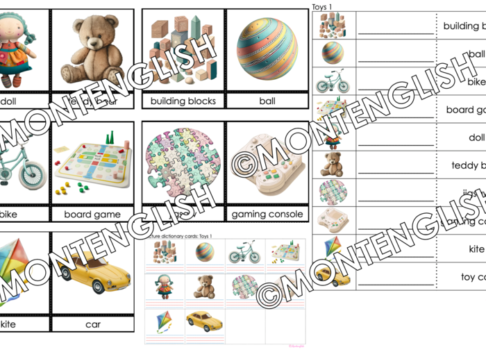Zestaw kart obrazkowych: TOYS SET 1
