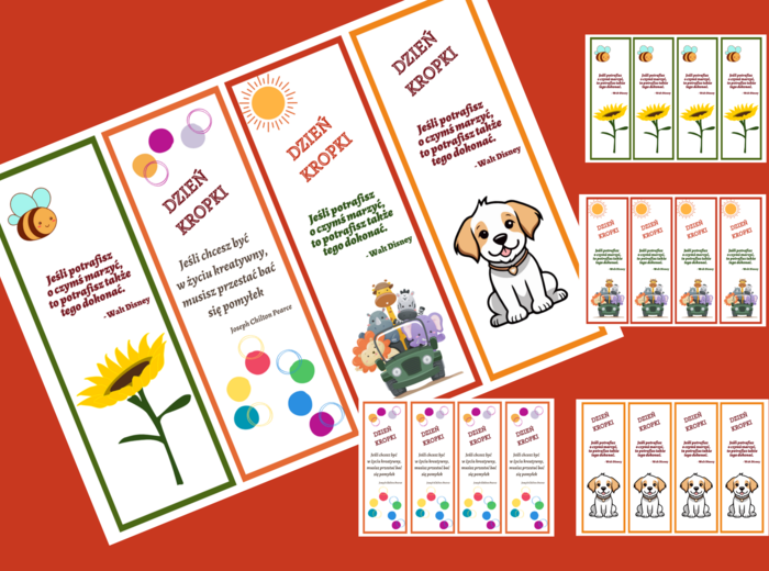 DZIEŃ KROPKI - zakładki do książek - zakładka - kolor - wersja 3