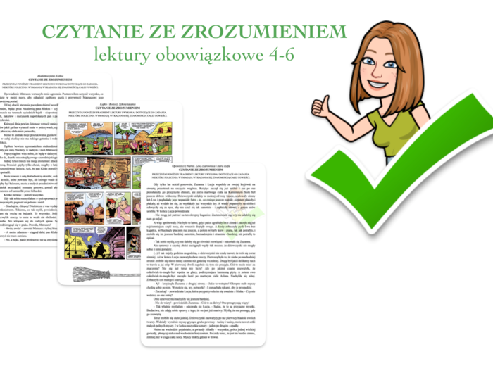 LEKTURY obowiązkowe 4-6 - czytanie ze zrozumieniem W ZESTAWIE TANIEJ
