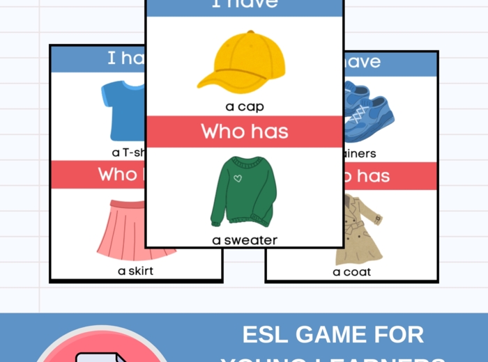 I HAVE... WHO HAS...? - CLOTHES | Gra Ja mam, Kto ma w języku angielskim do ćwiczenia słownictwo (UBRANIA)  ESL (A1)