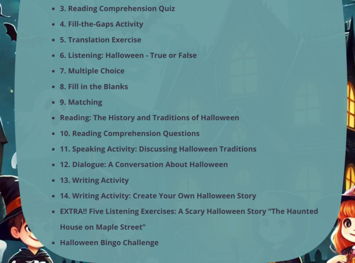 Angielski_Pakiet 10 Lekcji na 10 różnych tematów. Back to School_Halloween_Procrastinators - The Leaders of Tomorrow_National Education Day in Poland_Vegetarianism _European Day of Languages _The Cosy Side of Autumn_Thanksgiving Day Christmas Winter