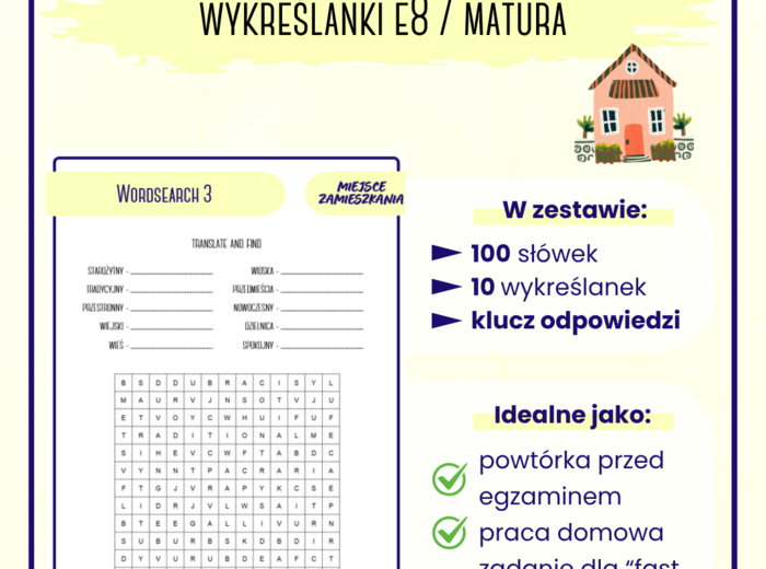 Wykreślanki - Miejsce zamieszkania | Egzamin 8-klasisty | Matura