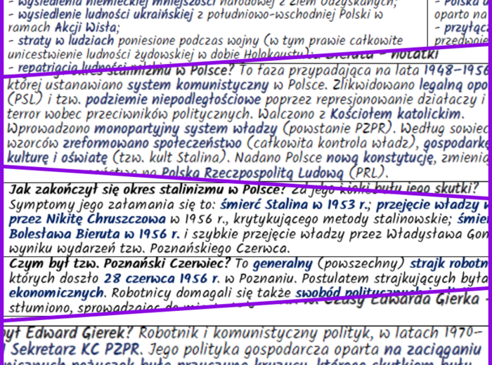 Rozkwit komunizmu w powojennej Polsce – komplet NOTATEK