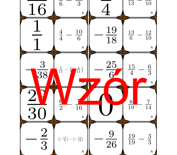Domino - Odejmowanie dodatnich i ujemnych ułamków | matematyka