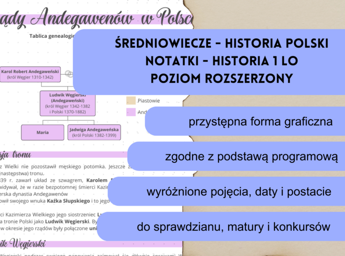 ŚREDNIOWIECZE - historia Polski notatki 1 LO poziom rozszerzony