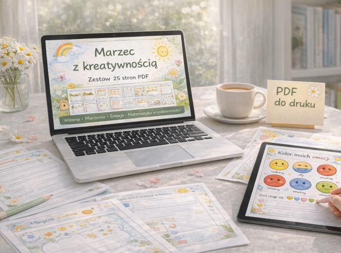 Marzec z kreatywnością – zestaw kart pracy