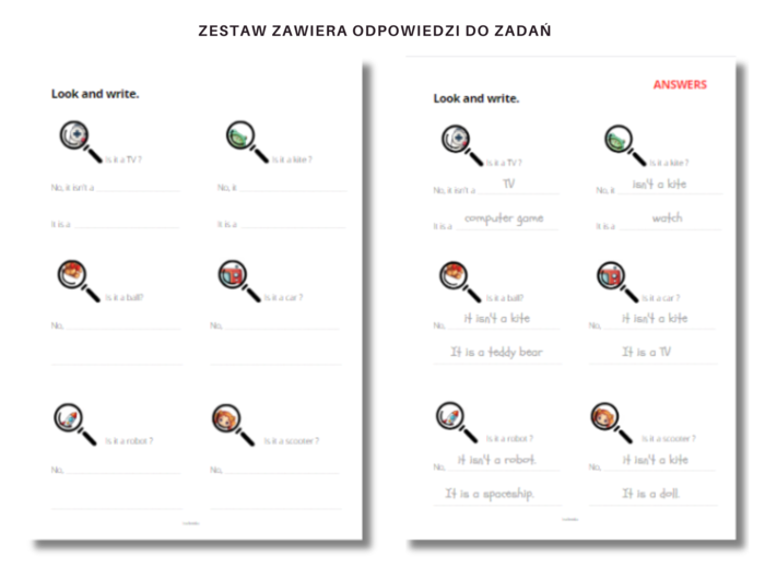 Karta pracy Zabawki + Konstrukcja It is/ It isn't/ Is it ... ?