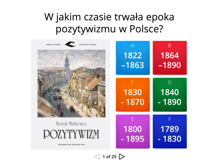 Pozytywizm- sprawdzian wiadomości