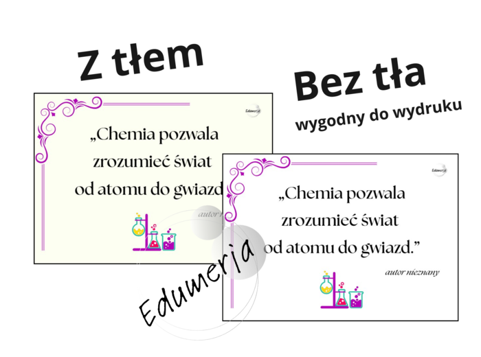 Chemiczne cytaty - 13 + 13 kart inspirujących - wersja pełna i ekonomiczna do wydruku