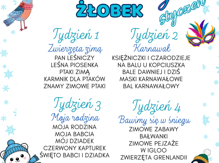 PLAN PRACY ŻŁOBEK - STYCZEŃ