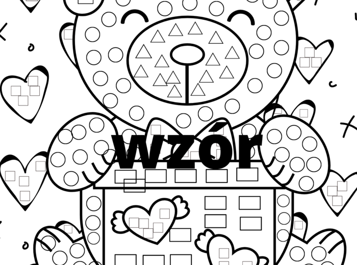 Miś geometryczny walentynkowy