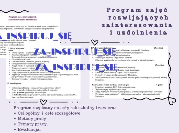 Program zajęć rozwijających zainteresowania i uzdolnienia uczniów