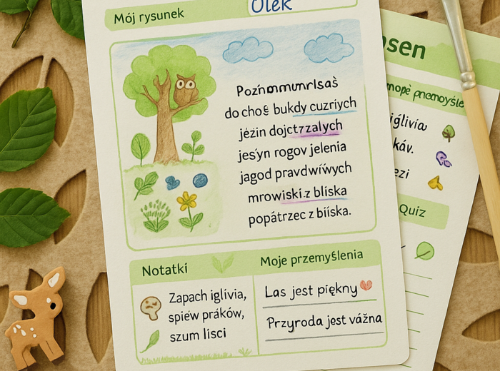Wiersz „O lasach” – karty dla uczniów