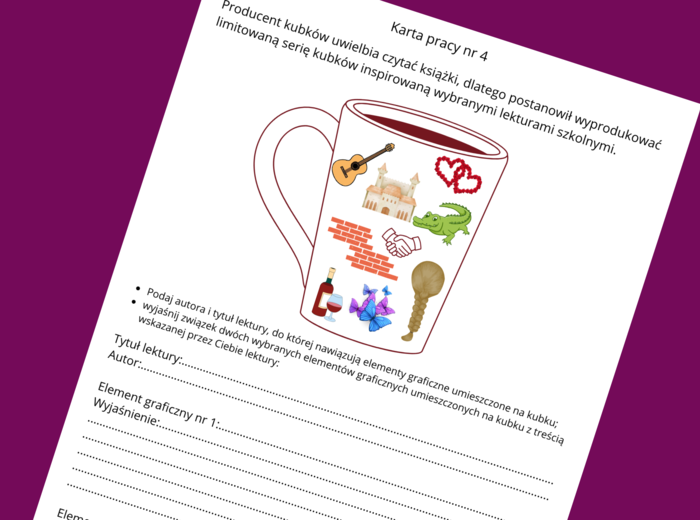 "ZEMSTA" - lektury- kl. 4-8 – ikonki – powtórzenie - powtórka - egzamin - karta pracy