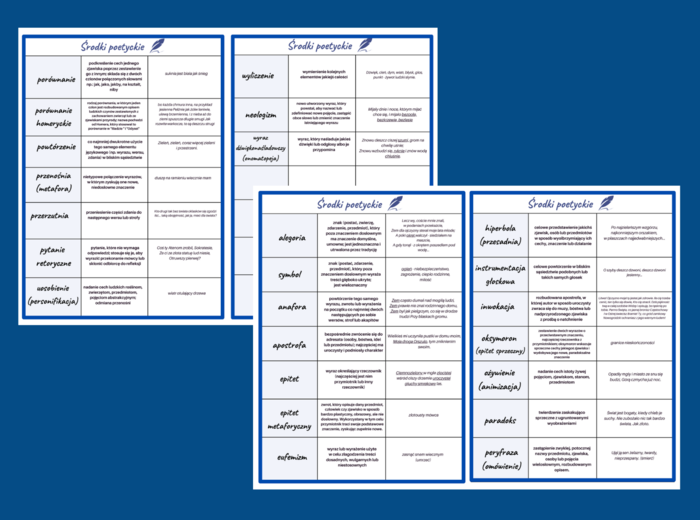 ŚRODKI POETYCKIE - wklejka – kl. 7-8 – egzamin – powtórzenie