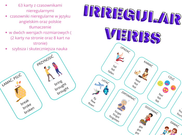Irregular verbs - angielskie czasowniki nieregularne graficznie