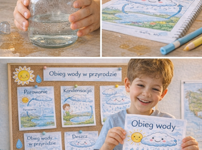 Obieg wody w przyrodzie – karty pracy i mini-eksperymenty