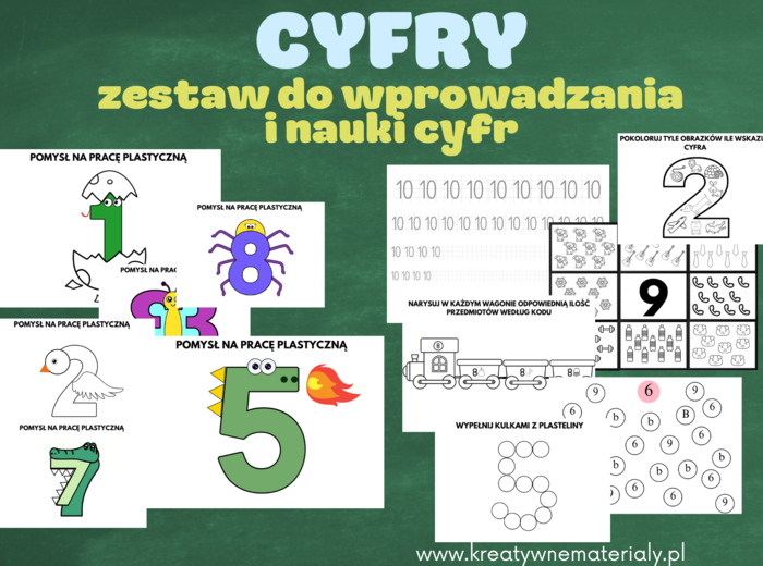 CYFRY- materiały do wprowadzania i nauki cyfr