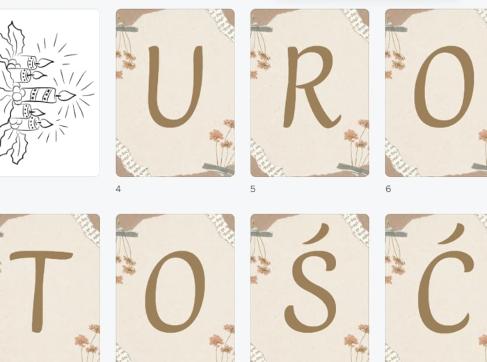 Uroczystość wszystkich świętych - napis girlanda