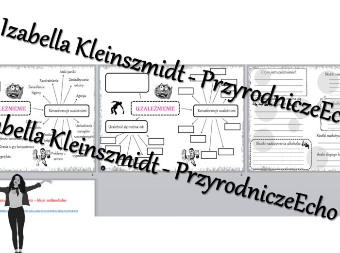 Karta pracy i pomysł/inspiracja na lekcję „Uzależnienia są groźne” - karta pracy wykonana w power point + gratisowy pomysł na lekcję - link do lekcji multimedialnej niekomercyjnej wykonanej w genial.ly do indywidualnego pobrania i użycia do celów niekome