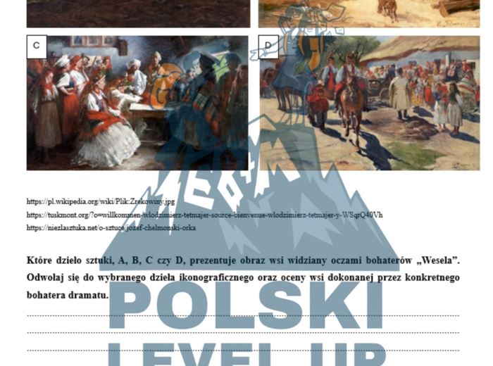 Test ikonograficzny (10 zadań z kluczem odpowiedzi)_Wesele_Polski Level Up