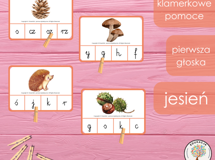 Klamerkowe pomoce - pierwsza głoska - jesień