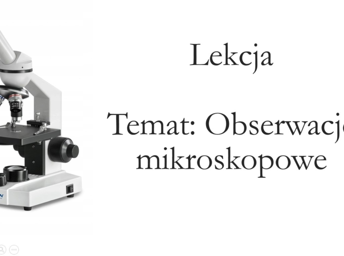 Obserwacje mikroskopowe - klasa 5 - prezentacja