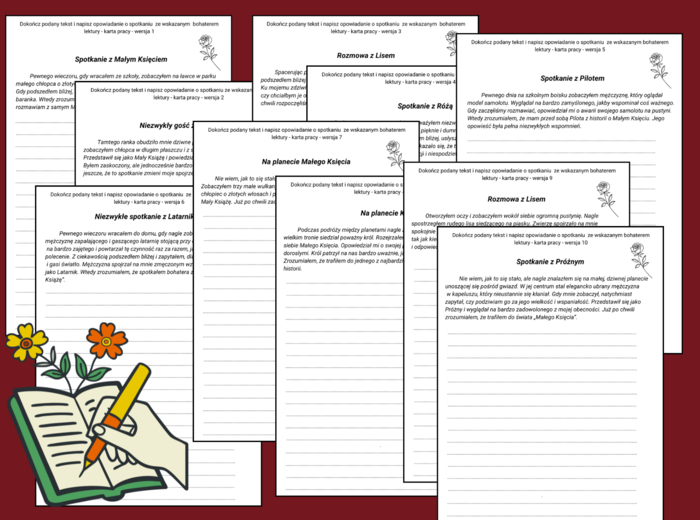 🦊MAŁY KSIĄŻĘ – karty pracy - wstępy opowiadań - opowiadanie