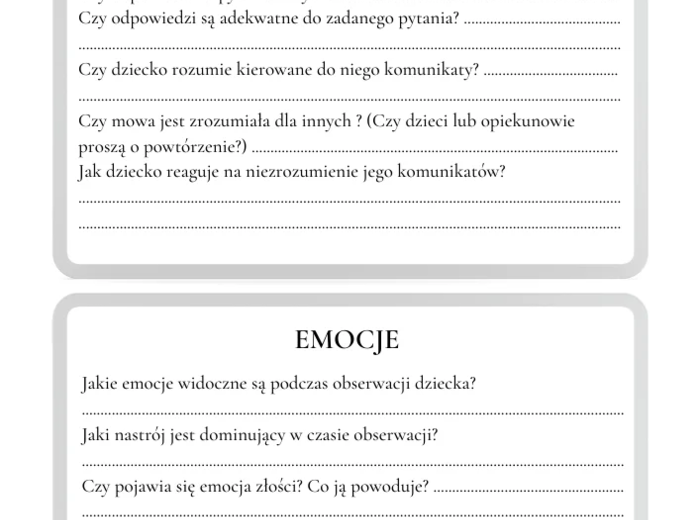 Teczka psychologa - DOKUMENTACJA