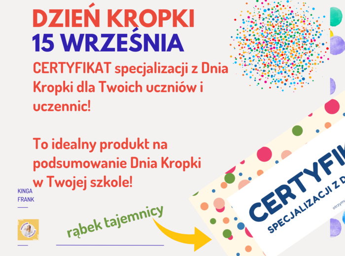 CERTYFIKAT na DZIEŃ KROPKI!