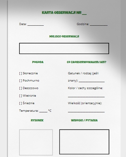 Karty obserwacji przyrodniczych