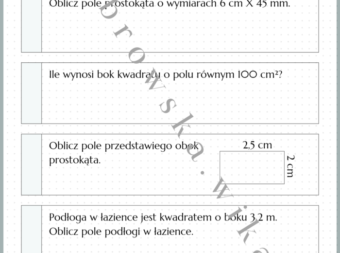 Pole kwadratu i prostokąta