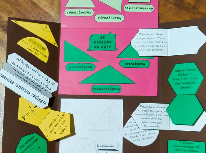 Lapbook trójkąty.
