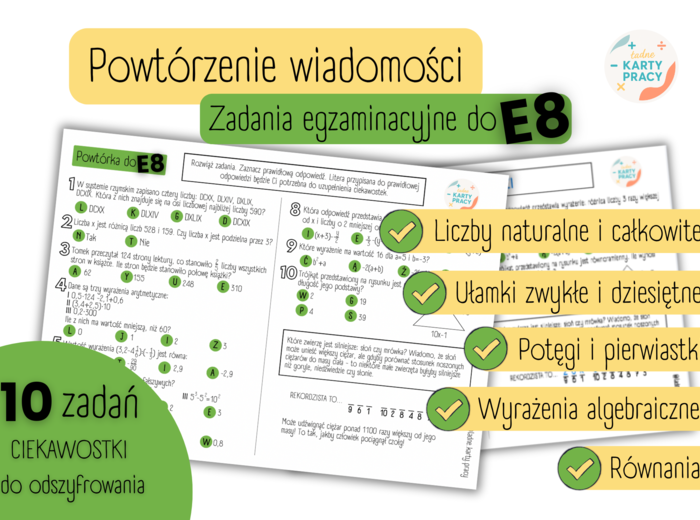 POWTÓRZENIE - Egzamin ósmoklasisty - nr 1