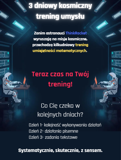 Ułamki zwykłe, kolejność wykonywania działań, zadania tekstowe | 3 dni zadań, rozgrzewek i teorii | Klasy 4-6 | Kosmiczno- matematyczny trening