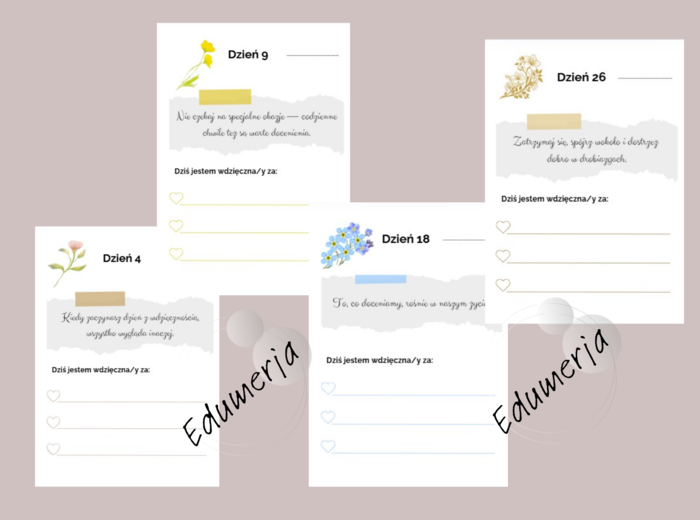 Dziennik wdzięczności – pastelowy (dla licealistów i dorosłych)