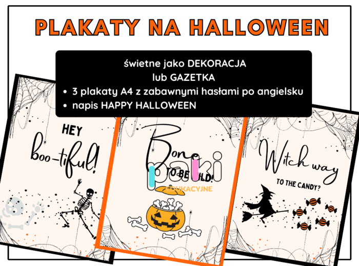 Halloween plakaty, dekoracja, gazetka