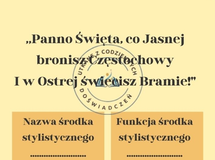 Na tropie środków stylistycznych - gra edukacyjna