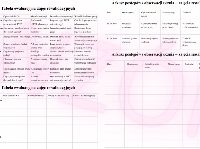 PROFESJONALNY PAKIET DOKUMENTÓW DLA REWALIDATORA