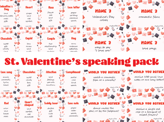 St. Valentine’s speaking pack - Walentynki mówienie, j, angielski
