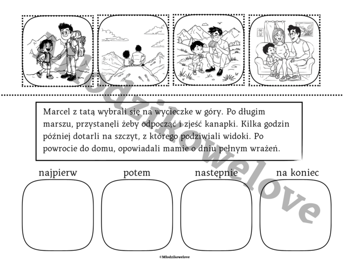 Czytanie ze zrozumieniem- kolejność zdarzeń