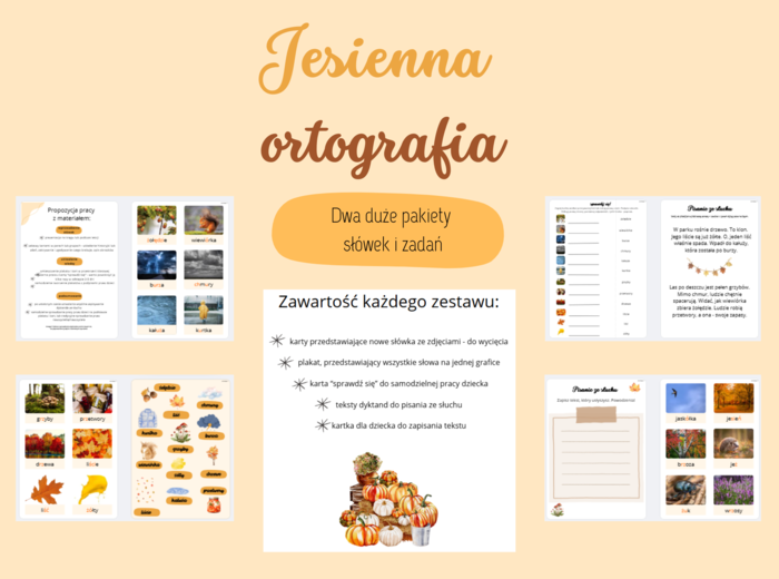 Jesienna ortografia - pełne pakiety materiałów