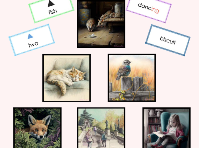 Picture description with Montessori grammar symbols: SET 3