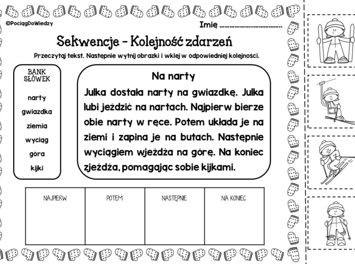 Zima - Czytam i rozumiem - Kolejność zdarzeń