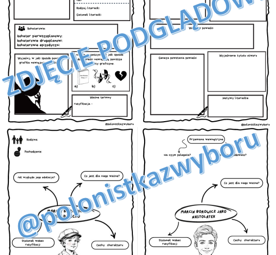 Syzyfowe prace, graficzne karty pracy do lektury