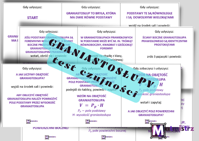 Test czujności - graniastosłupy